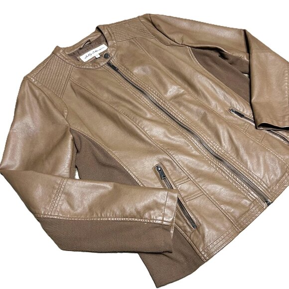 Sebby Collection Women's Faux Leather Jacket with Moto Details Front Zip Size XL - Picture 7 of 16